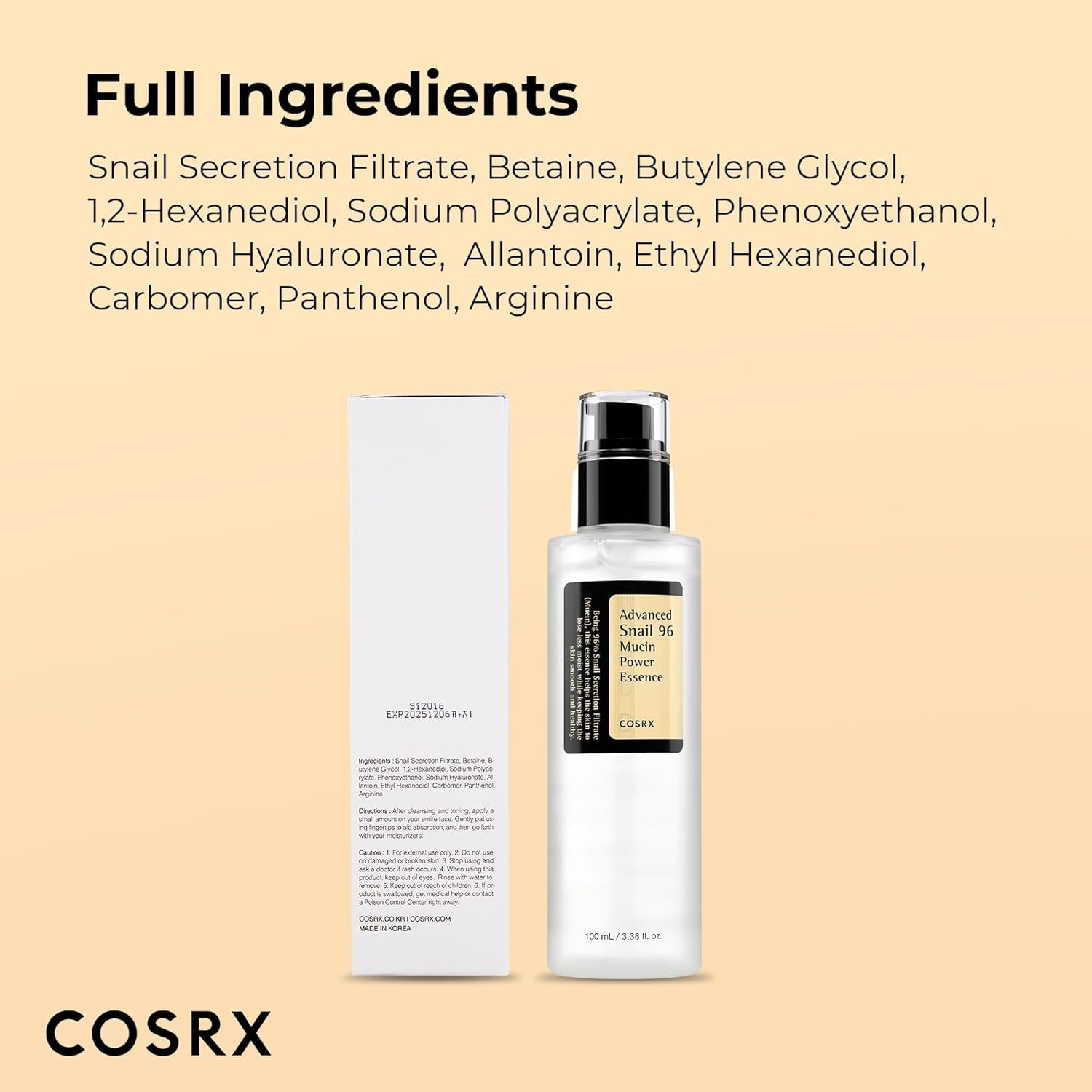 Revitalize Your Skin with COSRX Snail Mucin 96% Repairing Serum - 100ml of Korean Skincare Magic!