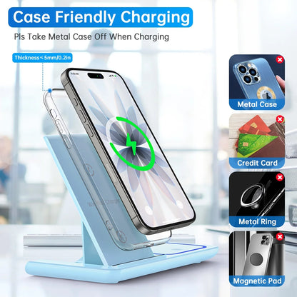 Revolutionary 3-in-1 Wireless Charging Station for iPhone, Apple Watch & AirPods - Fast, Stylish, and Convenient!