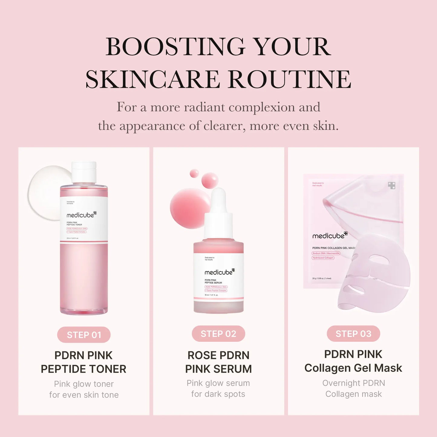 Medicube PDRN Pink Collagen Gel Mask - 4 Sheets of Salmon DNA Infused Luxury for a Youthful Glow