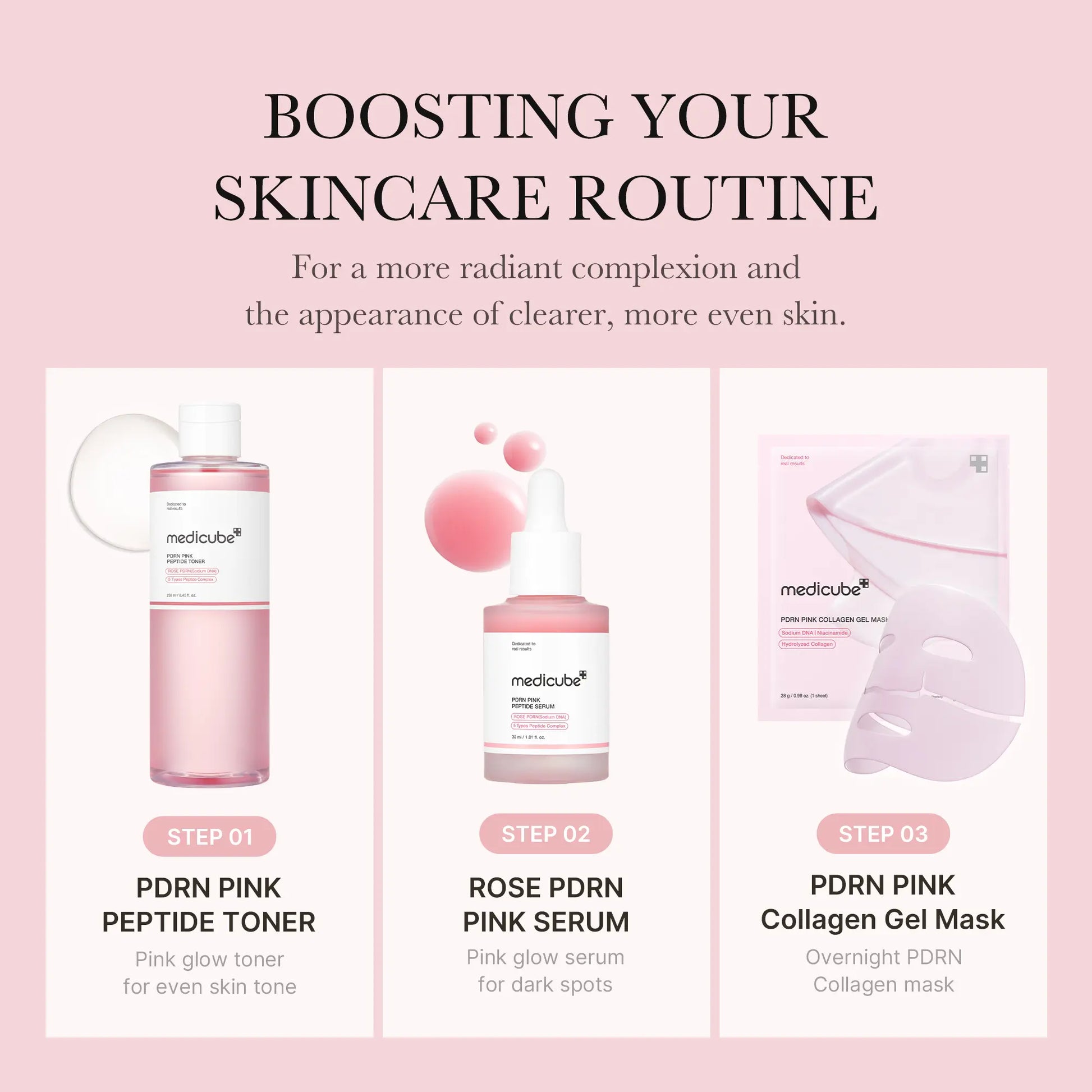 Medicube PDRN Pink Collagen Gel Mask - 4 Sheets of Salmon DNA Infused Luxury for a Youthful Glow