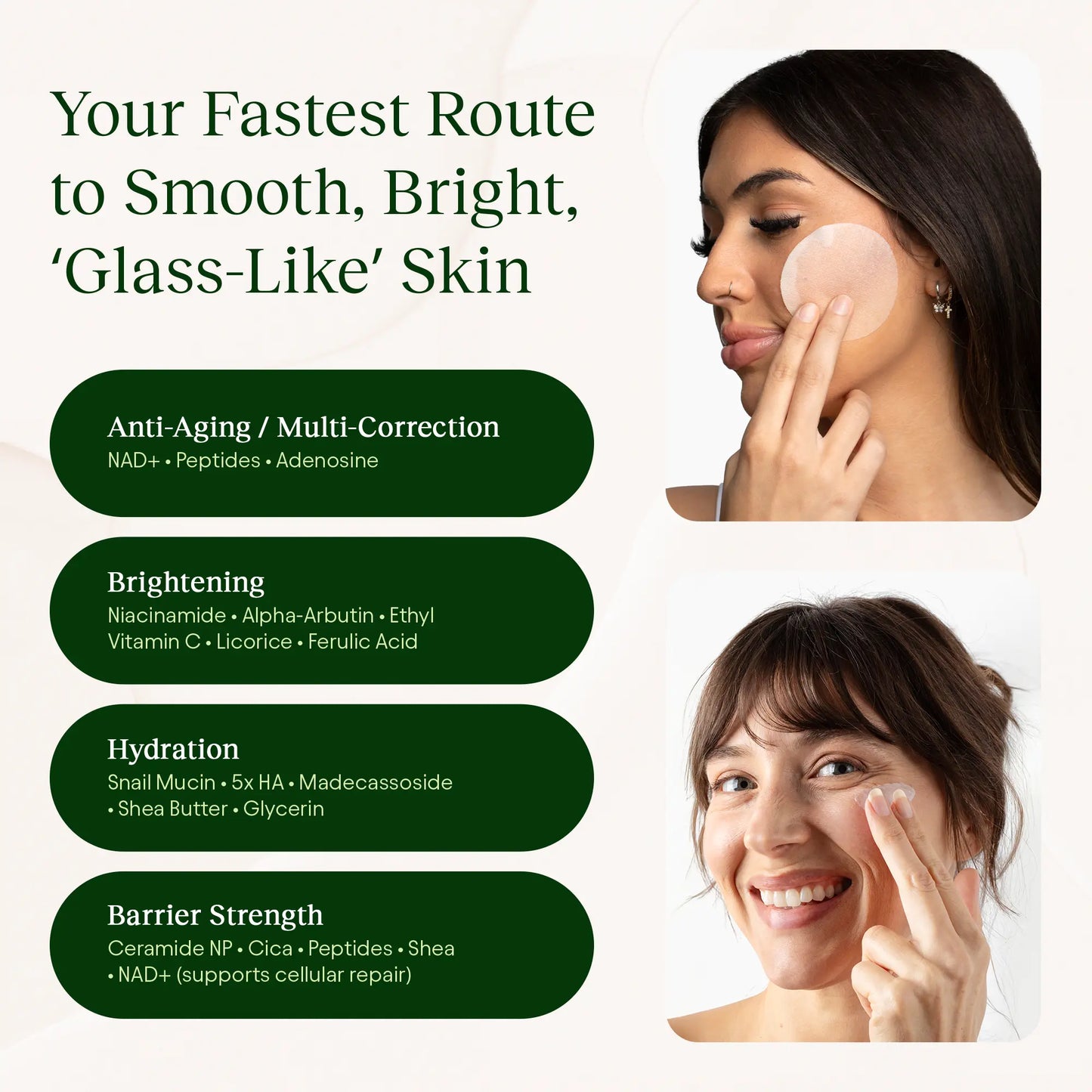 Achieve Radiant Skin with the JiYu Korean Skincare Glow-Up Bundle - Toner Pads & NAD+ Cream
