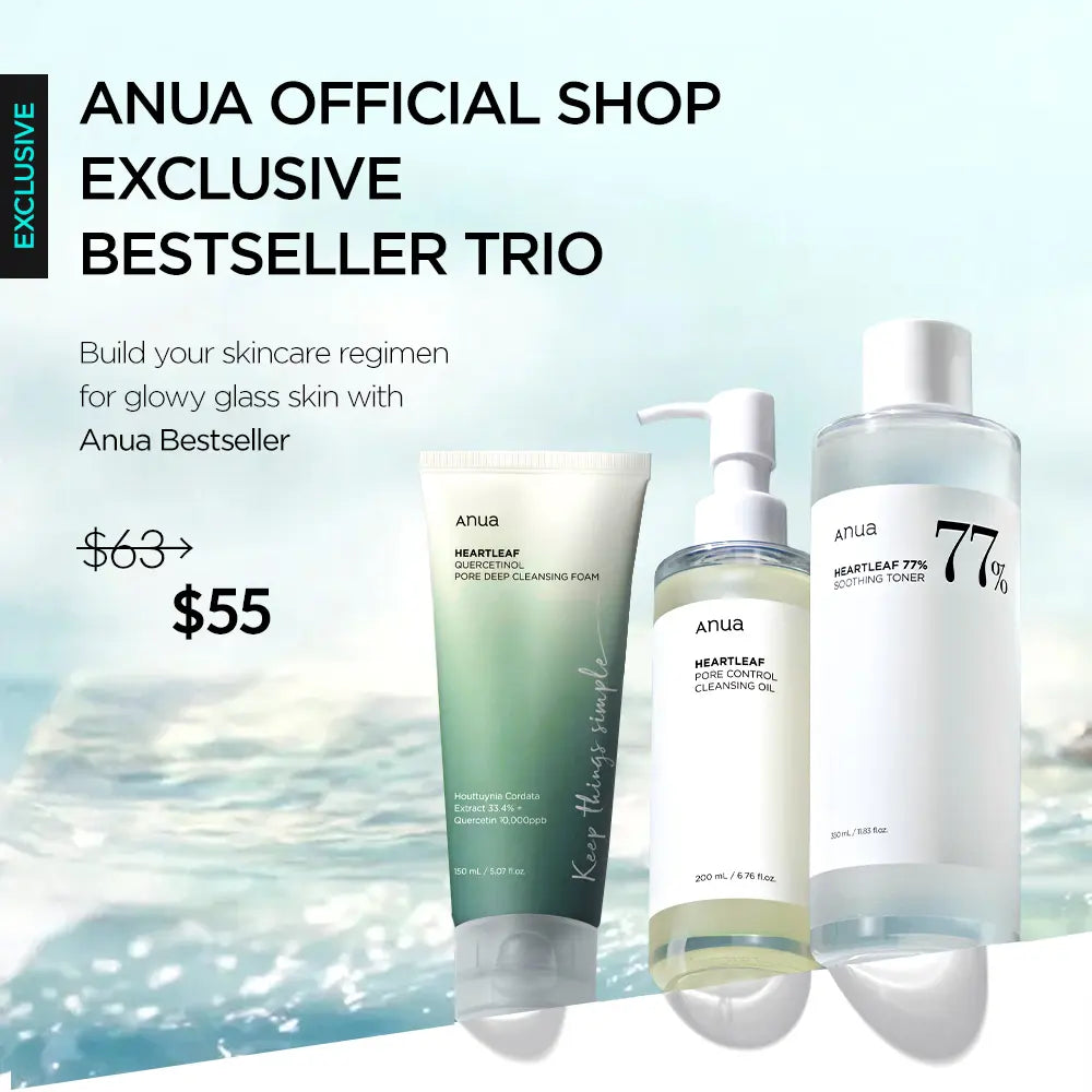 Discover the Anua Essential Trio: Oil Cleanser, Deep Cleansing Foam, and Calming Toner for Radiant Skin