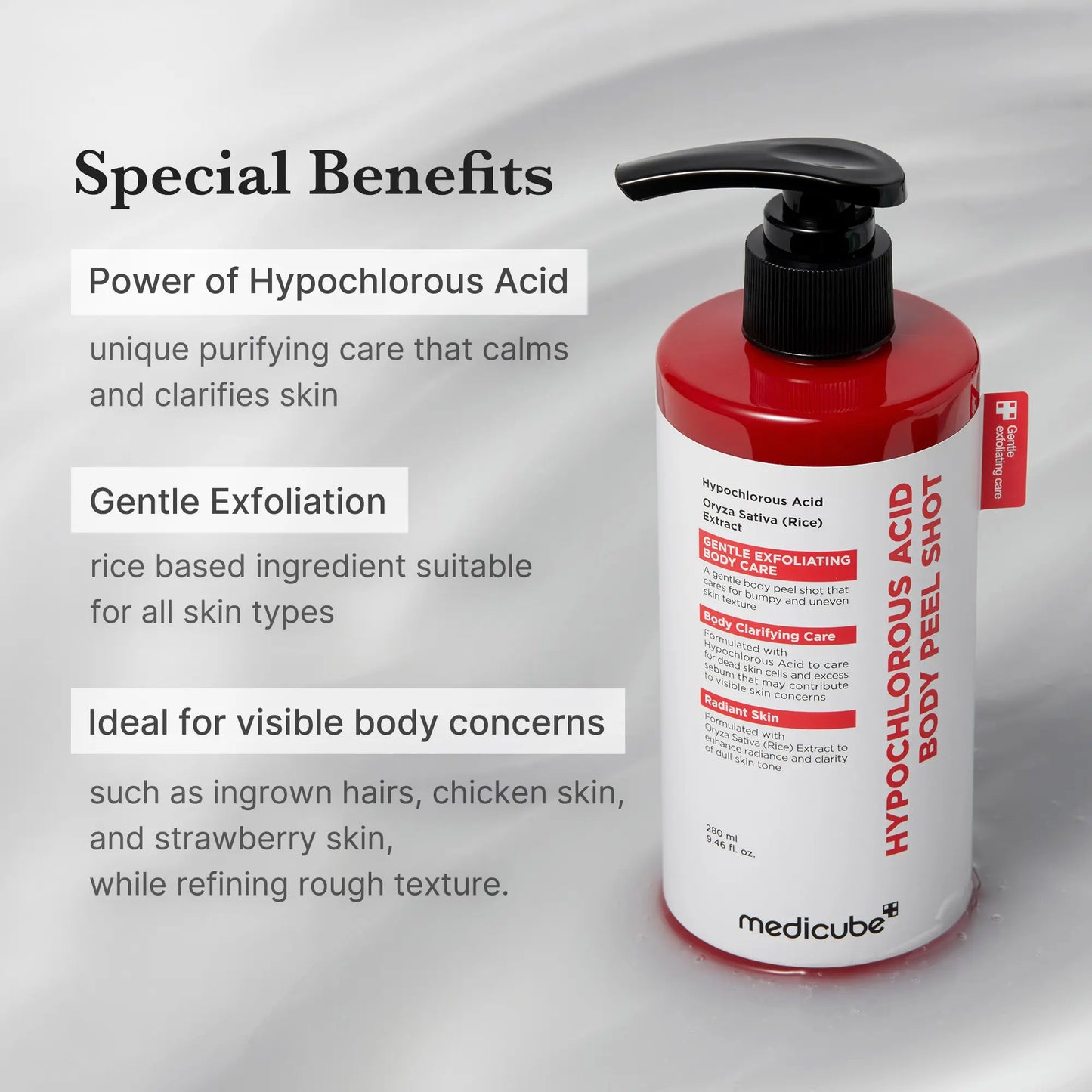 Medicube Hypochlorous Acid Rice Peel Shot Duo for Face & Body
