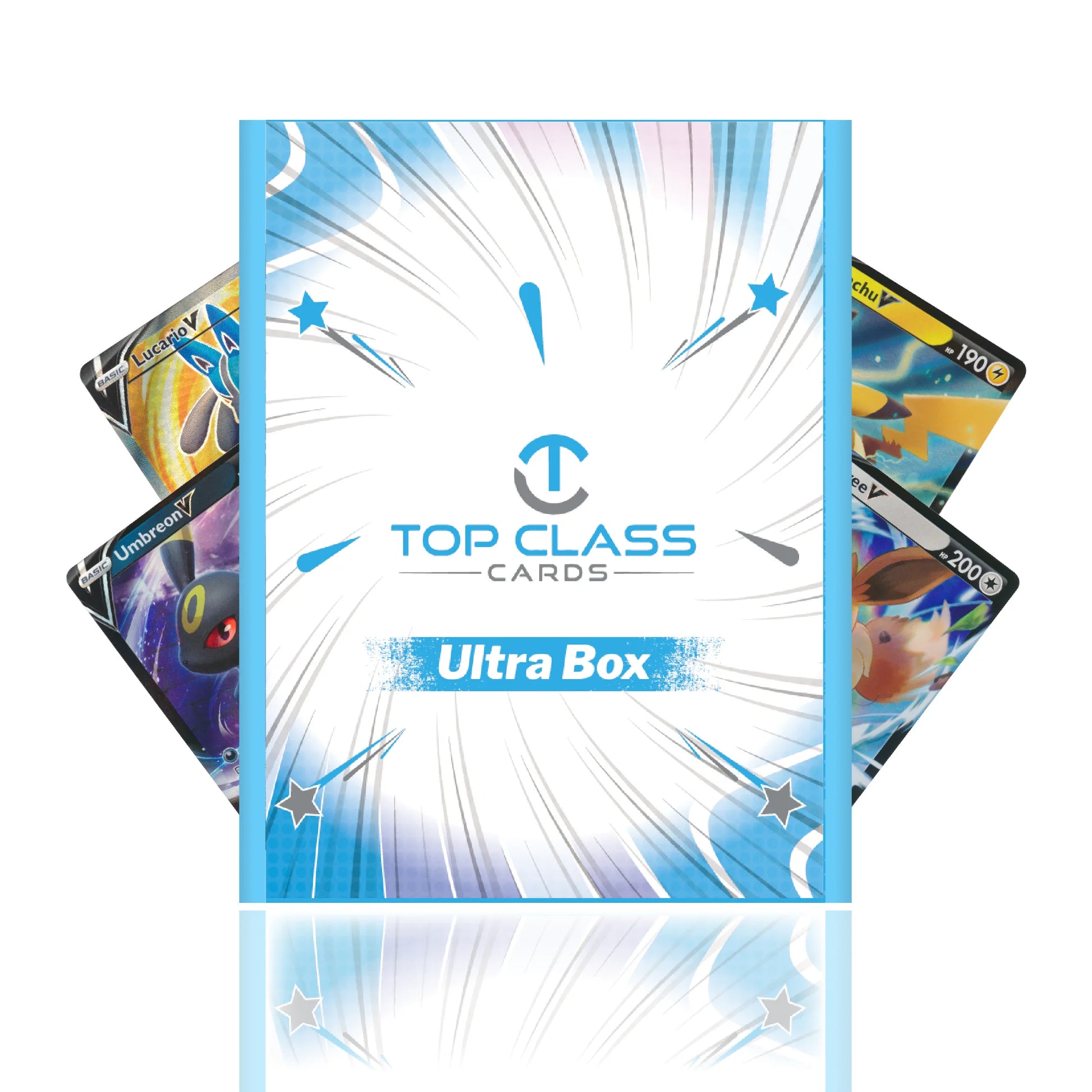 Top Class Cards | Ultra Box | 50 Cards | 5 Holos/Reverse Holos | 1 Ultra Rare Guaranteed | Compatible with Pokemon Cards
