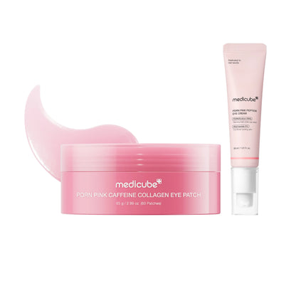 Medicube PDRN Pink Caffeine Collagen Eye Patch for Night Care - Reduces Under-Eye Puffiness and Dark Circles for a Smooth, Radiant, and Youthful Appearance | Korean Skincare, K-Beauty